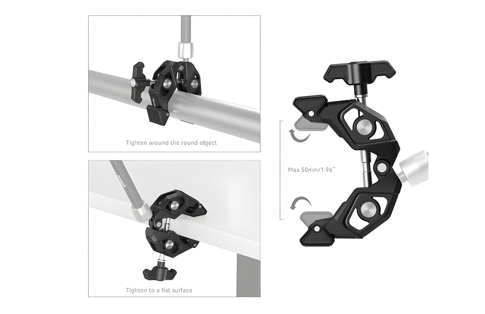Crab Shaped Clamp w 1/4 thread